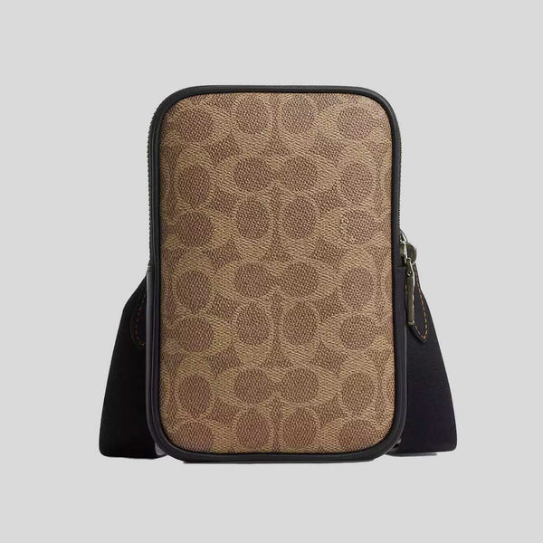 COACH Aden Crossbody Bag In Signature Canvas Tan/Black CW364