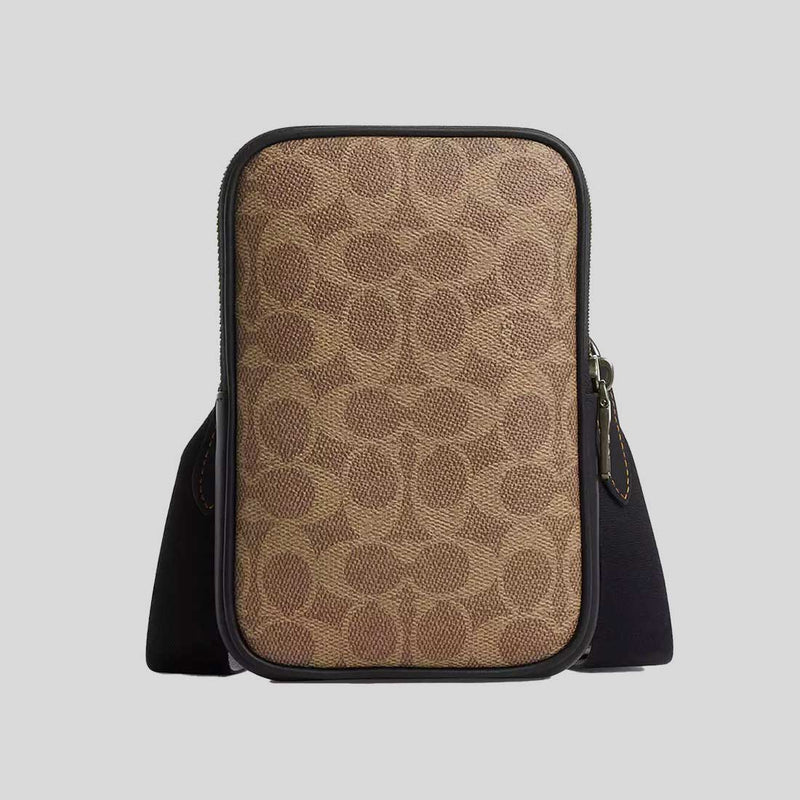 COACH Aden Crossbody Bag In Signature Canvas Tan/Black CW364