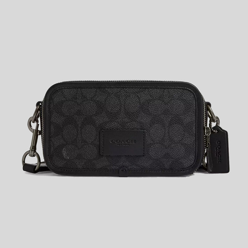 COACH Wyatt Crossbody Bag In Signature Canvas Charcoal/Black CW365