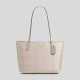 COACH Fiona Zip Tote Bag In Signature Canvas Champagne Multi CW396