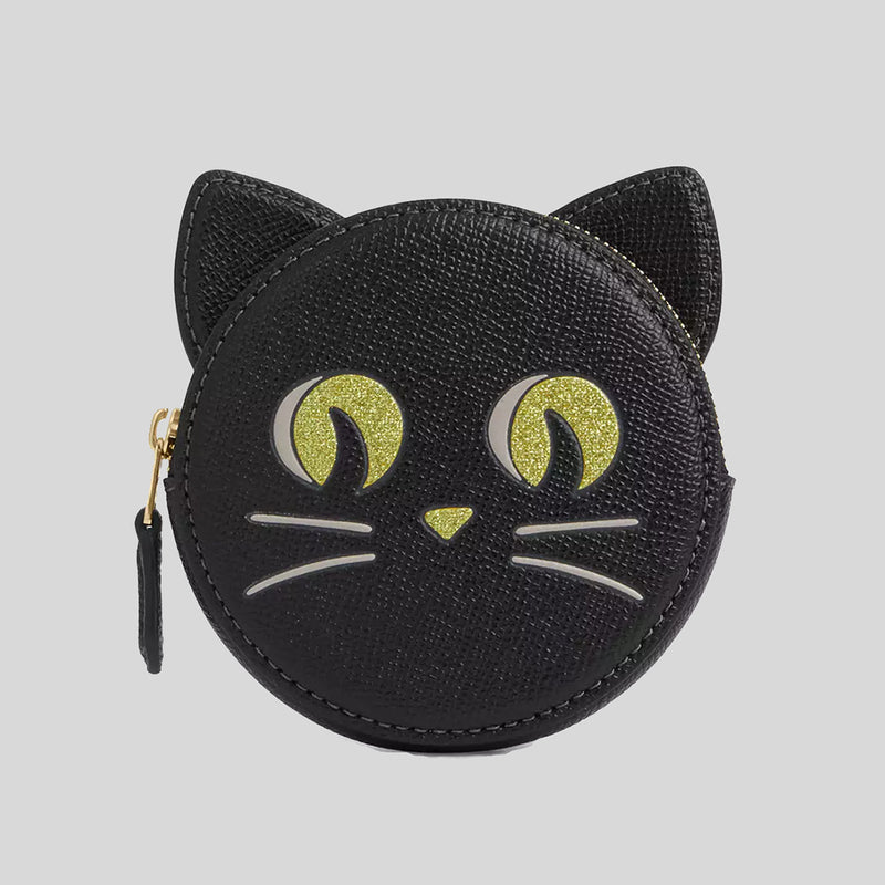 COACH Coin Case With Halloween Cat Black CW464