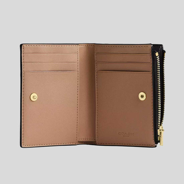 COACH Bifold Wallet In Signature Canvas Walnut/Black CW803