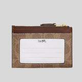 COACH Mini Skinny ID Case In Signature Canvas Tan/Brown CW870