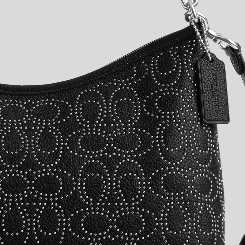 COACH Laurel Shoulder Bag With Signature Rivets Black CX258