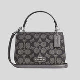 COACH Lysa Top Handle Bag In Signature Canvas Gunmetal Multi CX576