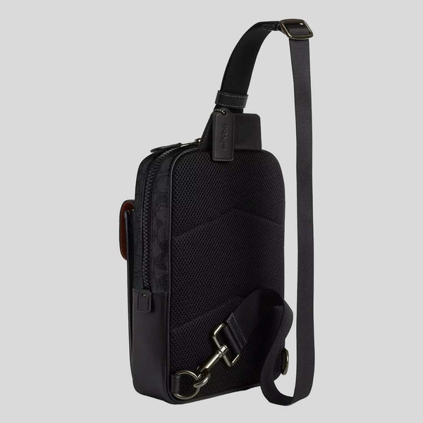 COACH Track Pack In Signature Canvas Charcoal/Black CX880