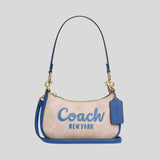 COACH Teri Mini Crossbody Bag In Signature Canvas With Coach Graphic Sand/Pacific Bright Mineral CY734