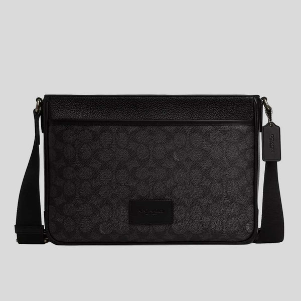 COACH District Crossbody Bag In Signature Canvas Charcoal/Black CY824