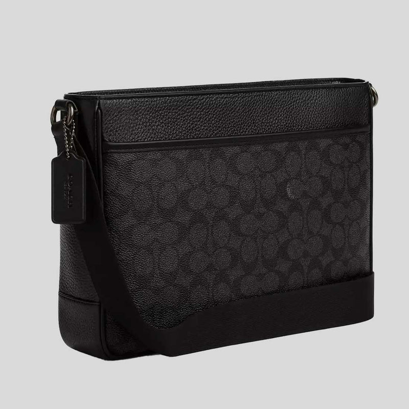COACH District Crossbody Bag In Signature Canvas Charcoal/Black CY824