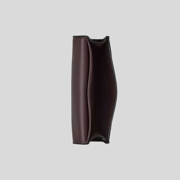 COACH Flap Card Case In Signature Canvas Walnut/Black CZ272