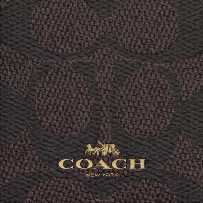 COACH ID Lanyard In Signature Canvas Walnut/Black CZ285