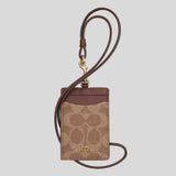 COACH ID Lanyard In Signature Canvas Tan/Brown CZ285