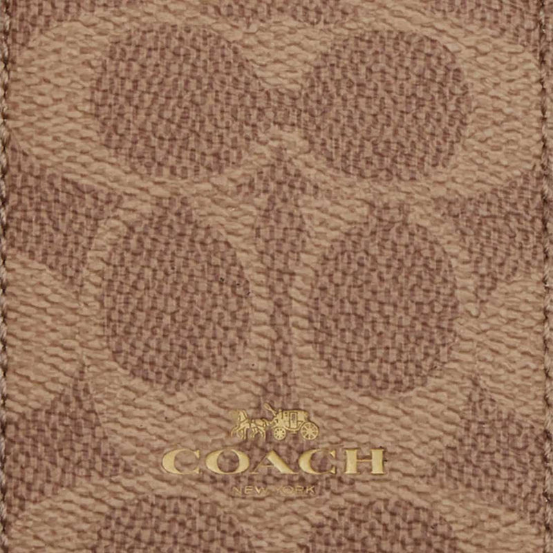 COACH ID Lanyard In Signature Canvas Tan/Brown CZ285