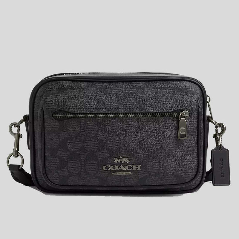 COACH Elias Crossbody In Signature Canvas Charcoal/Black CZ401