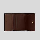 COACH Card Holder Wallet In Blocked Signature Canvas Walnut/Tan CZ446