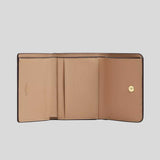COACH Card Holder Wallet In Blocked Signature Canvas Sand/Tan CZ446