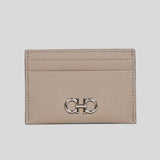 FERRAGAMO Gancini Leather Credit Card Holder Warm Taupe 220007