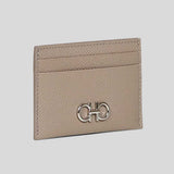 FERRAGAMO Gancini Leather Credit Card Holder Warm Taupe 220007