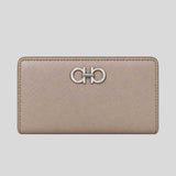 FERRAGAMO Gancini Continental Wallet Warm Taupe 795496