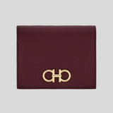 FERRAGAMO Gancini Compact Wallet Plum 789858