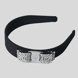 FERRAGAMO Vara Bow Wide Headband Black/Palladium 524893