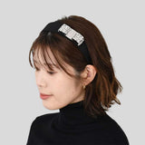 FERRAGAMO Vara Bow Wide Headband Black/Palladium 524893