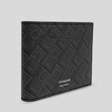 FERRAGAMO Monogram Men's Bifold Wallet Black/Grey 780328