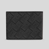 FERRAGAMO Monogram Men's Bifold Wallet Black/Grey 780328
