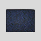 FERRAGAMO Monogram Men's Bifold Wallet Dark Blue Navy/Black 791191