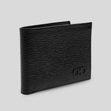 FERRAGAMO Gancini Men's Bifold Wallet Black/Dark Rain 733314