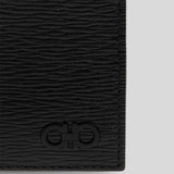 FERRAGAMO Gancini Men's Bifold Wallet Black/Dark Rain 733314
