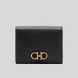 Ferragamo Calf Leather Small Bifold Wallet Black 726512 lussocitta lusso citta