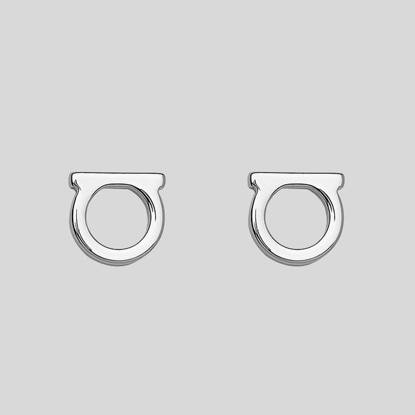 Ferragamo Gancini Earrings In Silver Collar Small 696433 lussocitta lusso citta