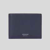 FERRAGAMO Classic Men's Leather Slim Bifold Wallet Midnight 775359 lussocitta lusso citta
