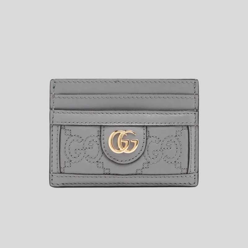 GUCCI GG MATELASSÉ Card Case Grey 723790 lussocitta lusso citta