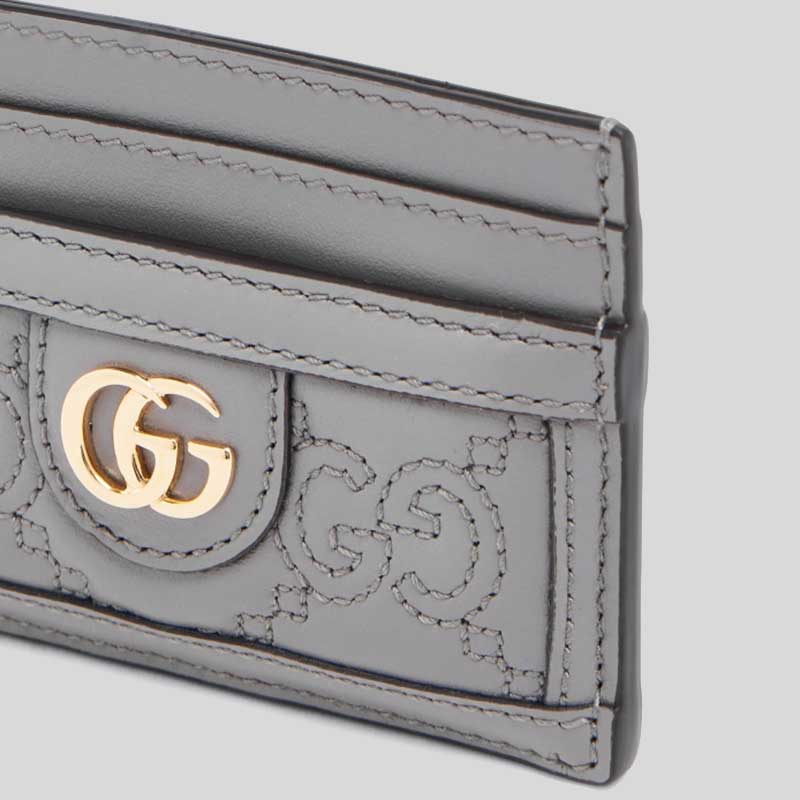 GUCCI GG MATELASSÉ Card Case Grey 723790