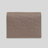 GUCCI GG Emblem Leather Small Bifold Wallet Grey 815901