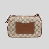 GUCCI GG Supreme Canvas Unisex Mini Camera Crossbody Bag Brown 821216