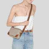 GUCCI GG Supreme Canvas Unisex Mini Camera Crossbody Bag Brown 821216
