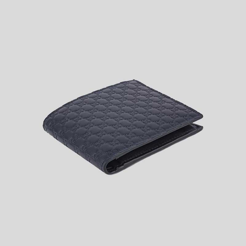 GUCCI Men's Microguccissima GG Logo Leather Coin Wallet NAVY 544472