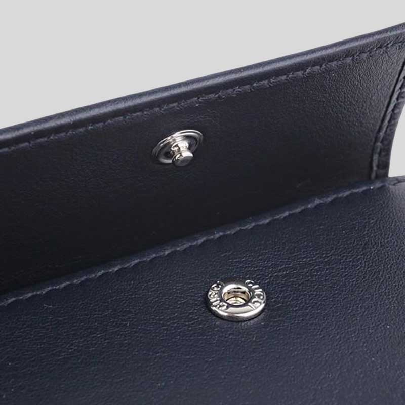 GUCCI Men's Microguccissima GG Logo Leather Coin Wallet NAVY 544472