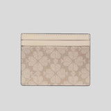KATE SPADE Spade Flower Small Slim Card Holder Dark Beige Moon Dust KN761