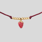 KATE SPADE Summer Daze Strawberry Cord Bracelet Red KO871