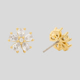 KATE SPADE You're A Gem Flower Studs Clear/Gold KO969