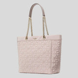 KATE SPADE Spade Flower Quilted Fabric XL Tote Cozy Grey KK074