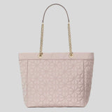 KATE SPADE Spade Flower Quilted Fabric XL Tote Cozy Grey KK074