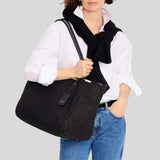 KATE SPADE Spade Flower Jacquard Large Everything Tote Black Multi KK609