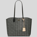 KATE SPADE Suite Spade Flower Coated Canvas Large Work Tote Black Multi KK834