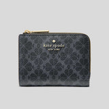 KATE SPADE Spade Flower Small L-zip Wallet Black KK894