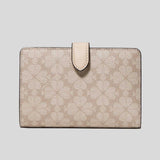 KATE SPADE Spade Flower Medium Compact Bifold Wallet Dark Beige KN756